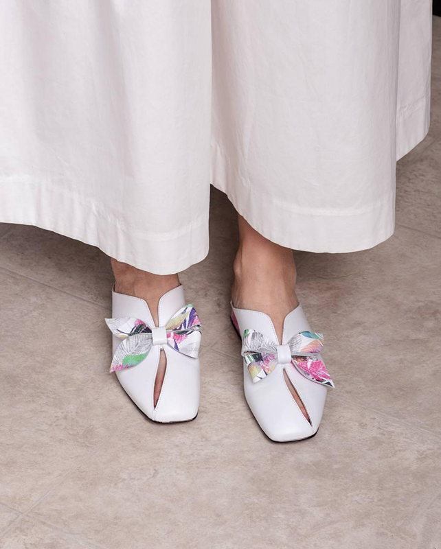 Bow Accent Patterned Loafers