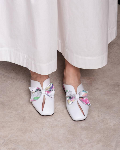 Bow Accent Patterned Loafers