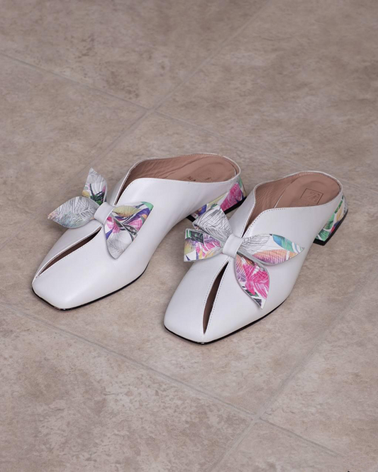 Bow Accent Patterned Loafers