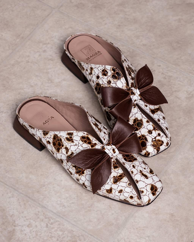 Bow Accent Patterned Loafers