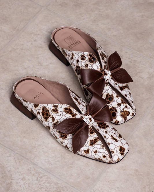 Bow Accent Patterned Loafers
