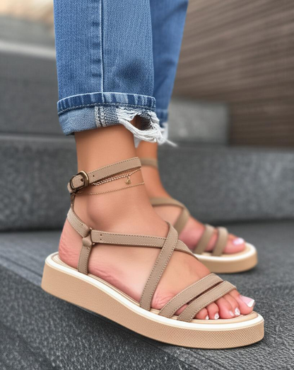 Crisscross Strap Platform Sandals