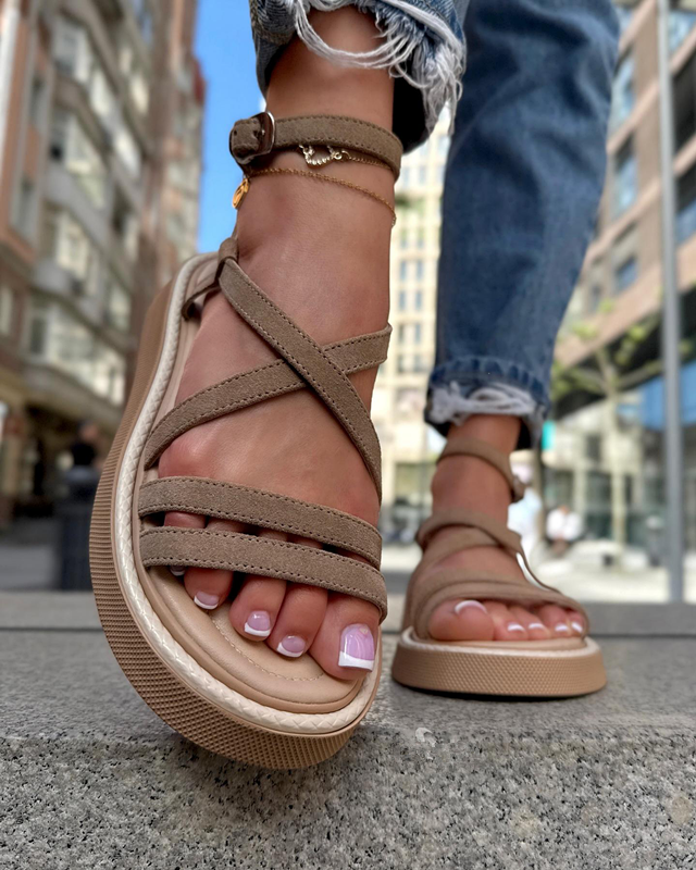 Crisscross Strap Platform Sandals