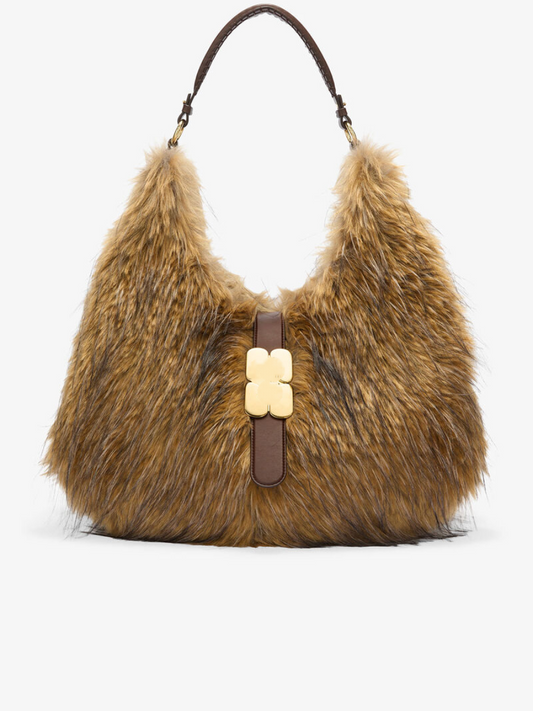 Organ Silhouette Faux Fur Shoulder Bag