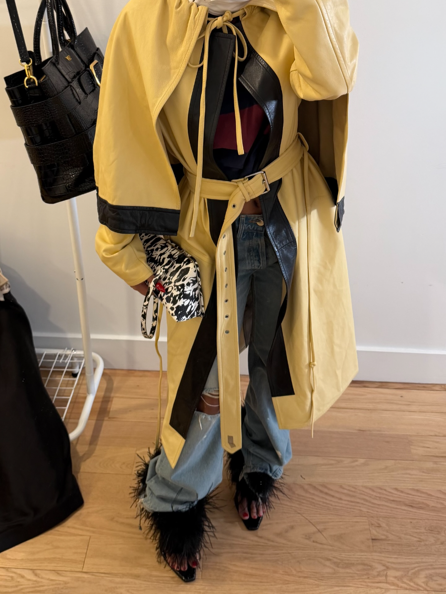 Contrast Cape Design Coat