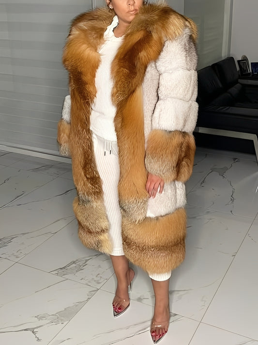 Faux Fur Detachable Sleeve Coat