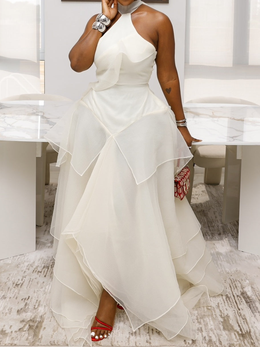 Sleeveless Draped Maxi Dress