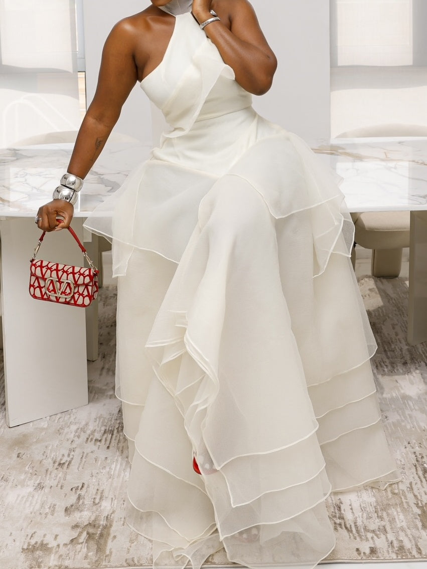 Sleeveless Draped Maxi Dress