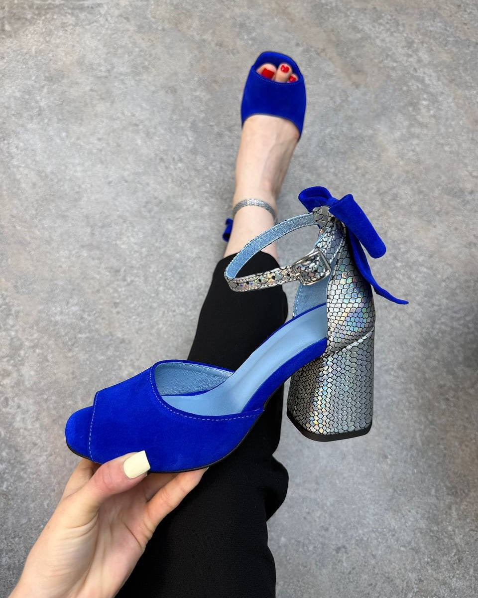 Bow Embellished Block Heel Sandals