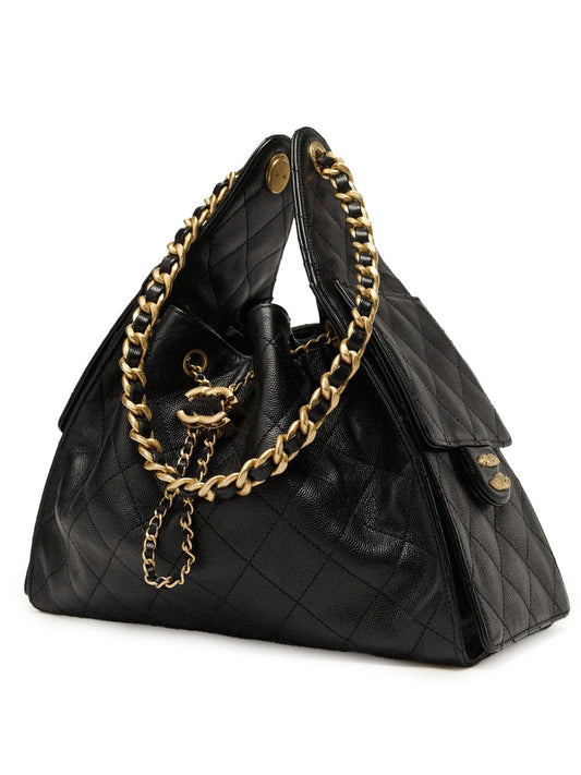 Grained Calfskin & Gold-Tone Metal Bag