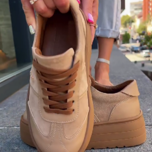 Lace Up Suede Platform Sneakers